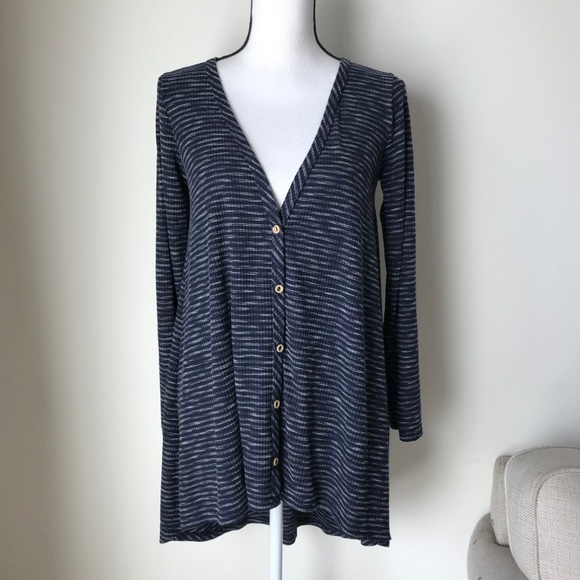 Final Touch Stripe Button Down Long Sleeve Top - Picture 1 of 4